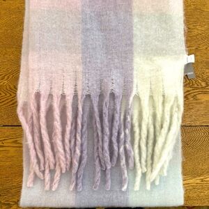 NWT Falls Creek Women’s Color Blocking Plaid Purple White Long Scarf 15x85”